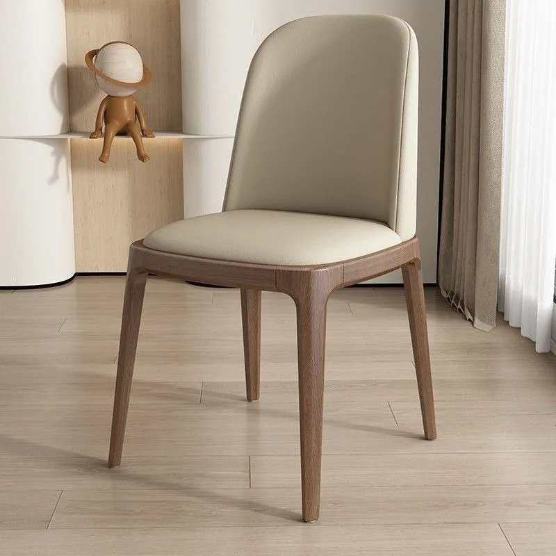 Modern Solid Wood Dining Chair, Minimalist Soft Padded Backrest Chair,Household Commercial Leisure Chair for Home Hotel Homestay