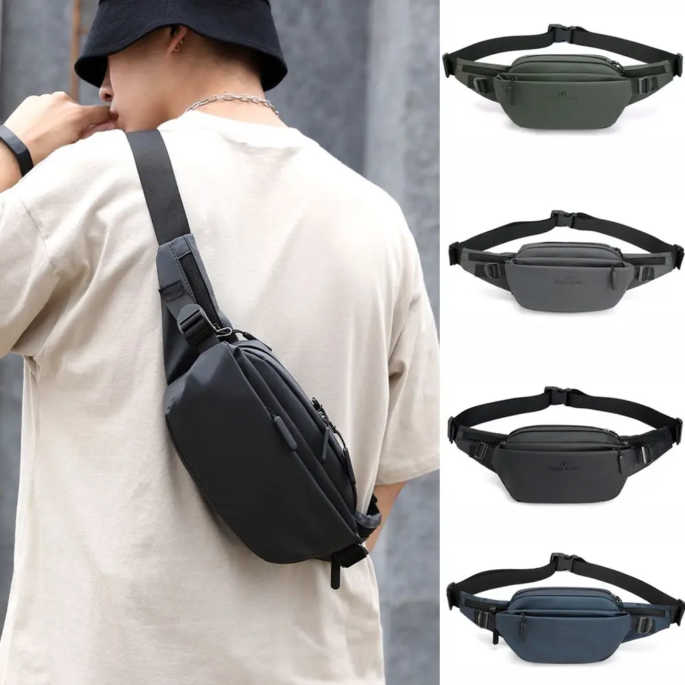 

High Quality Solid Color Waist Bag Waterproof Large Capacity Chest Bag Breathable Cashier Bag for Men