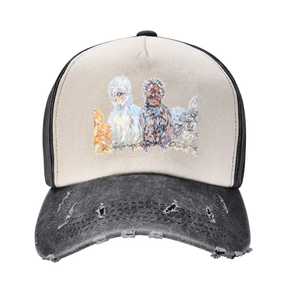 

Silkie Chicken Huddle Baseball Cap foam party Hat Sunhat Funny hats Military Cap Man Men Golf Wear Women's