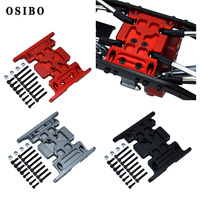 Anodized Aluminum Skid Plate Transmission Mount for 1/10 RC Crawler SCX10 90047 90022 90028 Upgrade Parts