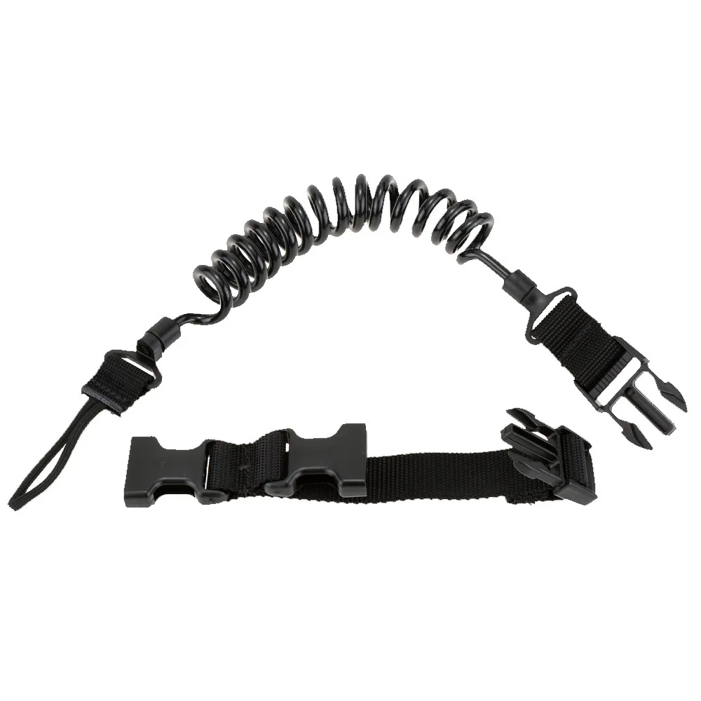 Military Tactical Lanyard Multi-purpose Spring Lanyard Pistol Secure Lanyard Rifle Sling Strap Shooting Hunting Gun Accessories