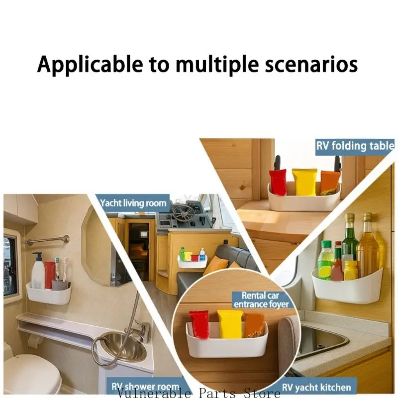 

D0UC Heavy Duty HIPS Storage Box Multiple Functional Designs Box for Wall or Flat Mount Secure Anti Slip in Small Spaces