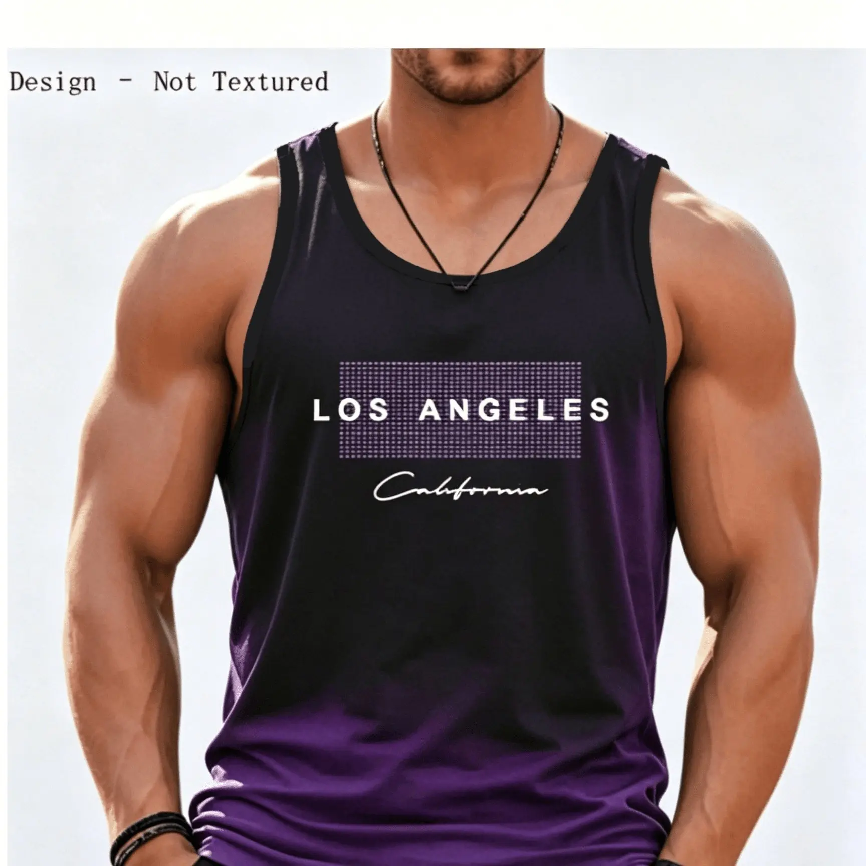 Men's Summer Casual Sports Loose Los Angeles Letter Pattern Printed Comfortable And Breathable Round Neck Sleeveless Men's Vest