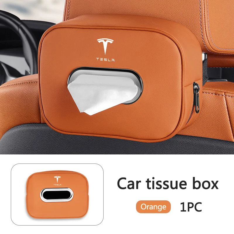 Car Interior Seat Back Tissue Storage Bag Accessories Toilet Paper Organizer For Tesla Model 3 Model S X Model Y Roadster SpaceX