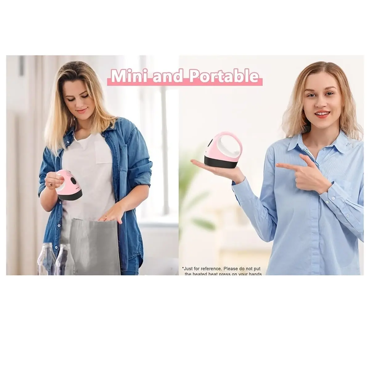 update. Mini Hot Press with Visible Temperature, 3 Temperature Options, Portable Press for T-Shirt, Hat, Shoe, Bag, Bean Making