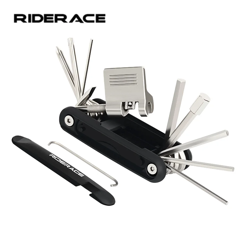 RIDERACE 12 in 1 Bike Repair Tool Chain Splitter Cutter Hex Spoke Wrench Portable Screwdriver Multitool For Bicycle Multi Tools