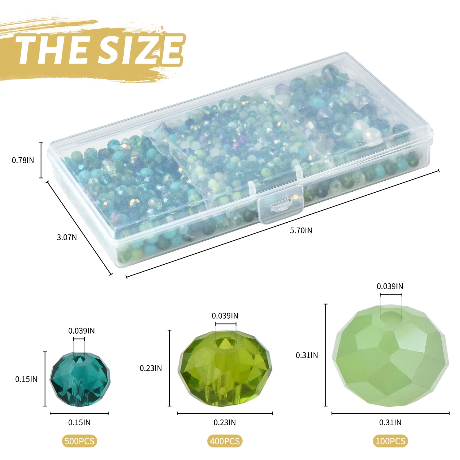 1000 Pcs/Box 4 6 8mm AB Faceted Crystal Rondelle Glass Round Loose Spacer Beads Crafts for DIY Making Jewelry Bracelet Necklace
