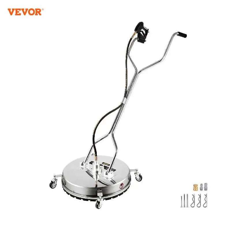 

VEVOR Pressure Washer Surface Cleaner 24" Max. 4000 PSI Pressure by 2 Nozzles for Cleaning Driveways/Sidewalk Fit 3/8" Quick Con