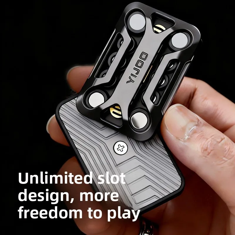 Borderless Infinite Bit Fidget Slider, EDC Click Coin Metal Fidget Spinner Stress Relief Toy Cool Gadget for Adults Men