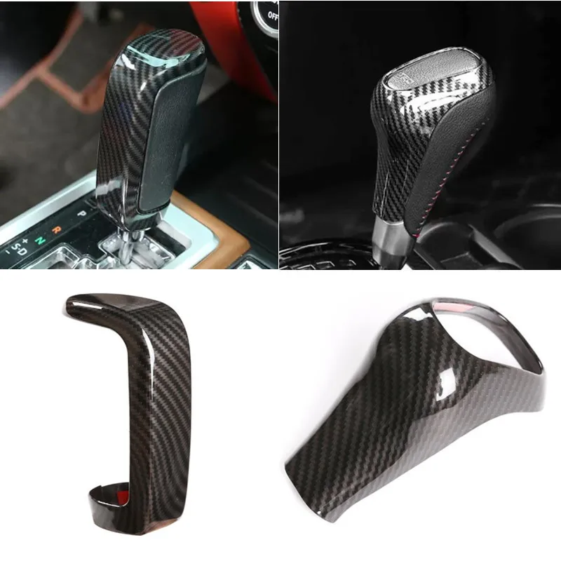 For Toyota Tundra Sequoia 2007-2023 ABS Carbon Fiber Car Shifter Head Protector Decorative Sticker Auto Interior Accessories