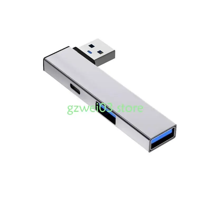 Y8AC alumínio USB3.0 Hub USB Splitter Extender USB USB para Tipo C+USB3.0+Usb2.0 Adaptador cubo porta para conectividade
