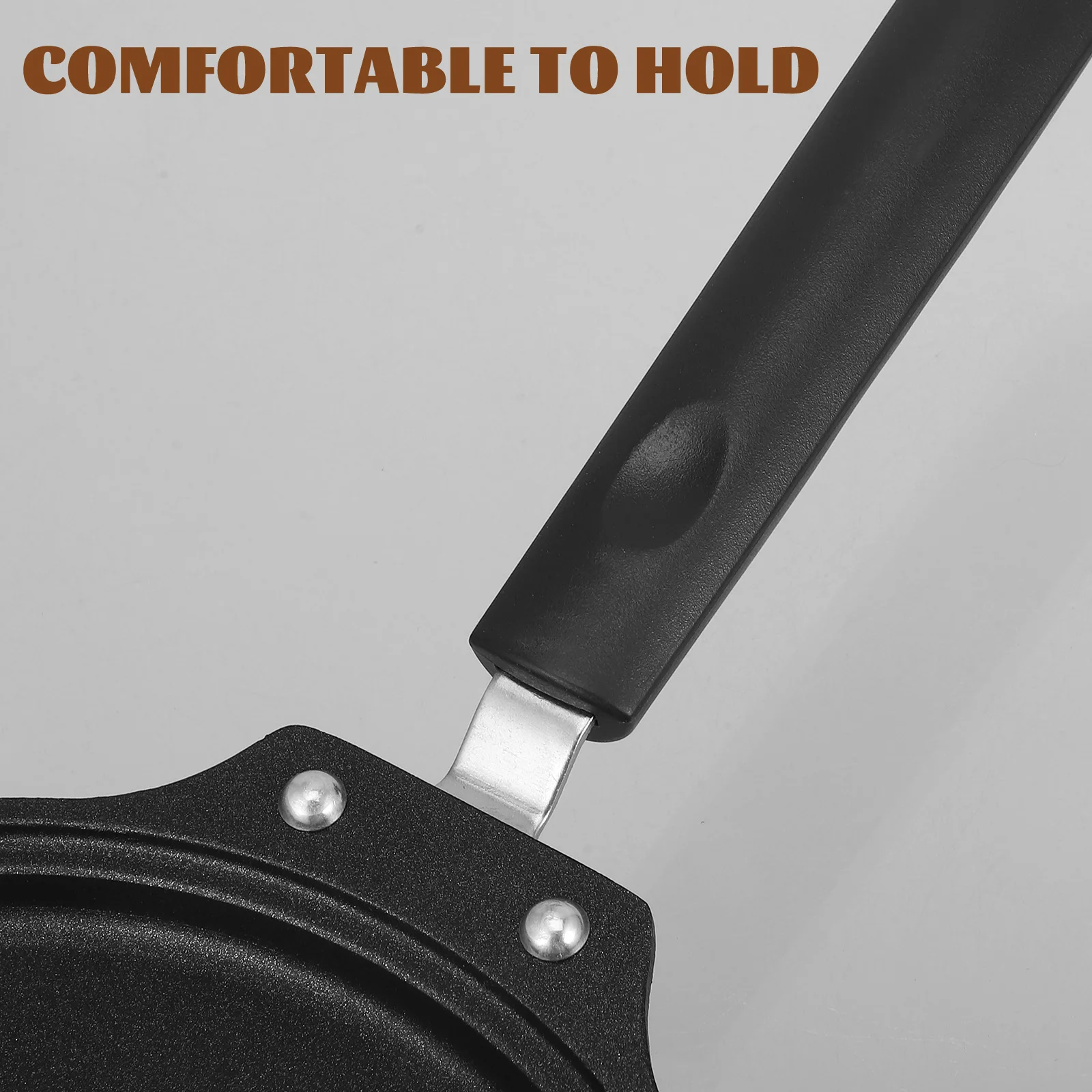 

1pc Non-Stick Frying Omelet Rice Mold Pan Iron Handle Egg Frying Pot Hole For Hanging Kitchen Pan Multipurpose Black Easy Clean