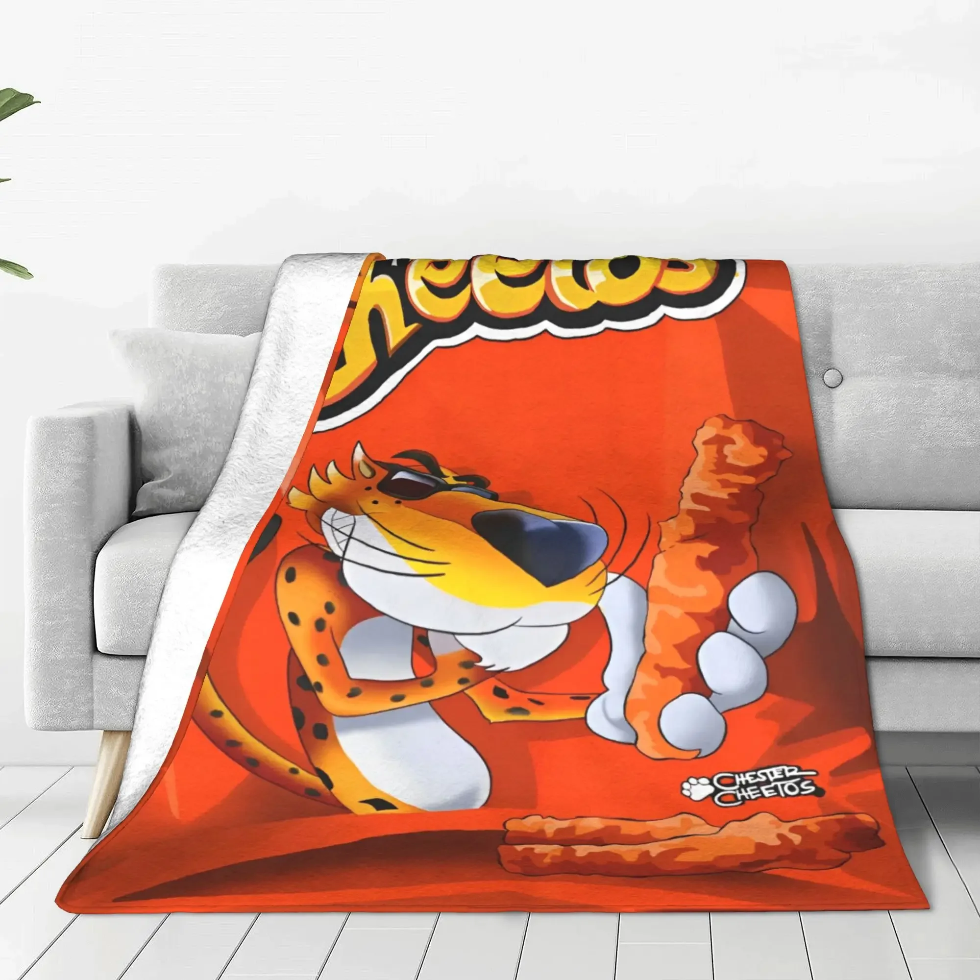 Cheetos manta de aperitivos calientes manta de franela de dibujos animados decoración de aire acondicionado de verano colchas cálidas ultrasuaves