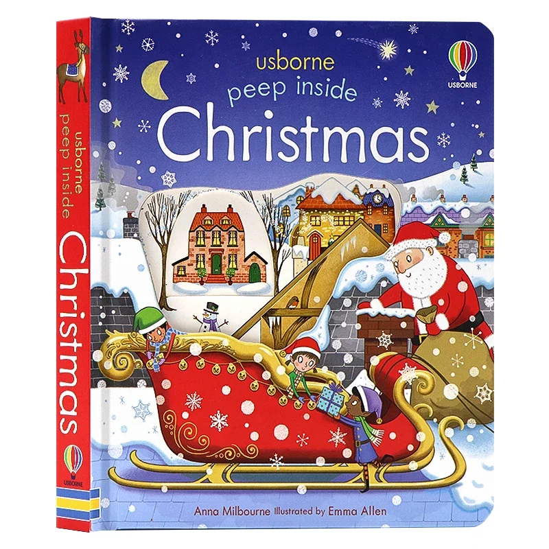 

Peep Inside Christmas: книжка с картинками Usborne Hide and Seek, веселое чтение для детей с рождественскими темами