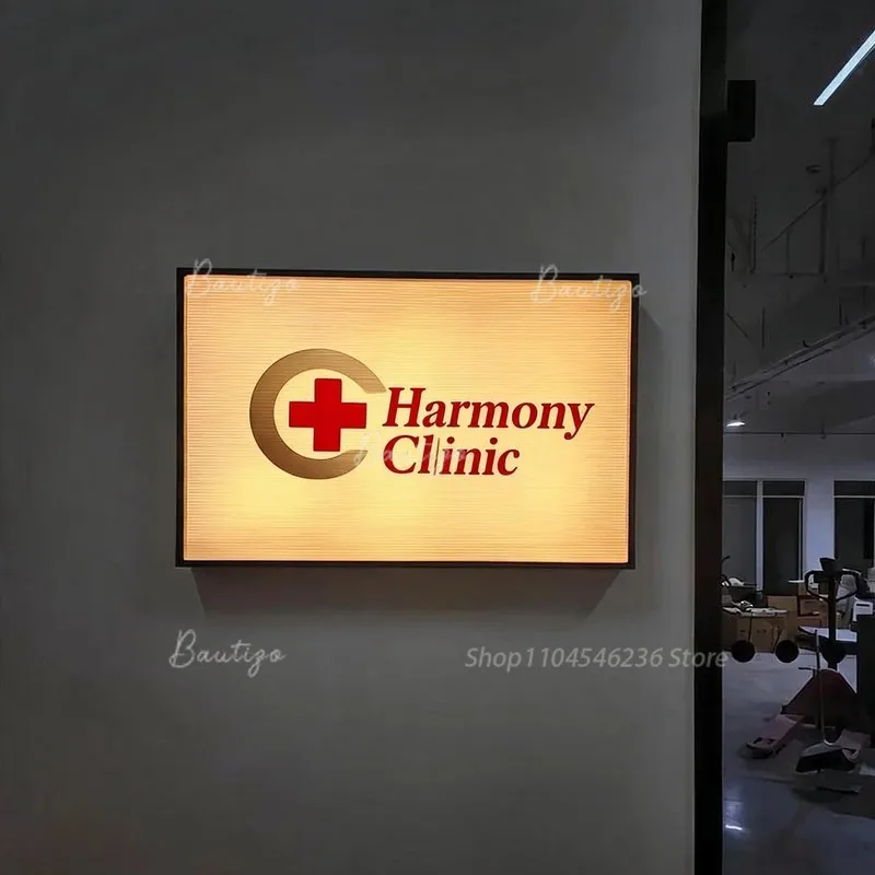 Custom LED Neon Sign, Harmony Clinic Atmosphere Wall Logo Panel Illuminated Letters Business Advertising Home Decor Poster Board