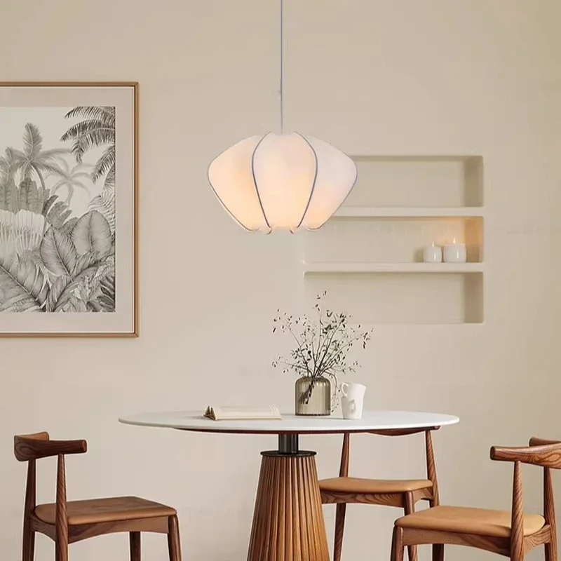 

‌Japanese Wabi Sabi Silk Dimmable Pendant Light Modern Simple Nordic Chandelier for Living Dining Room Kitchen Bedroom Ceiling