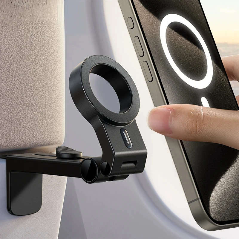 

Magnetic Airplane Phone Holder Travel Essentials Flexible Rotation Hand-Free Desk Phone Mount for iPhone 16/15/14/13 /12