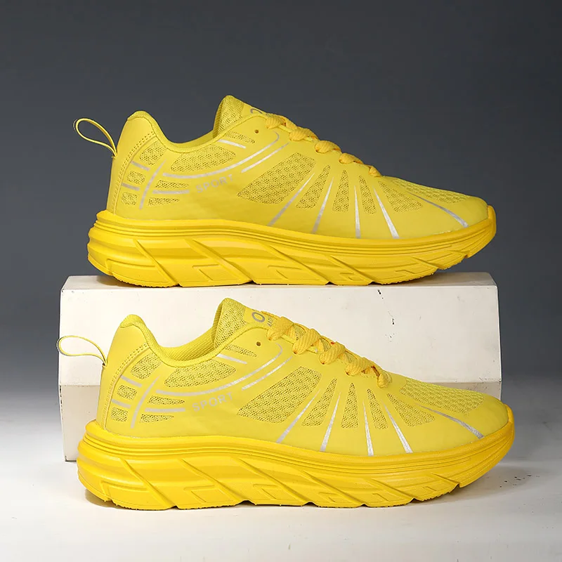 Summer Marathon Running Tennis Mens Yellow Sneakers Mesh Breathable Sneakers Men Plus Size 47 Light Casual Walking Shoes Men