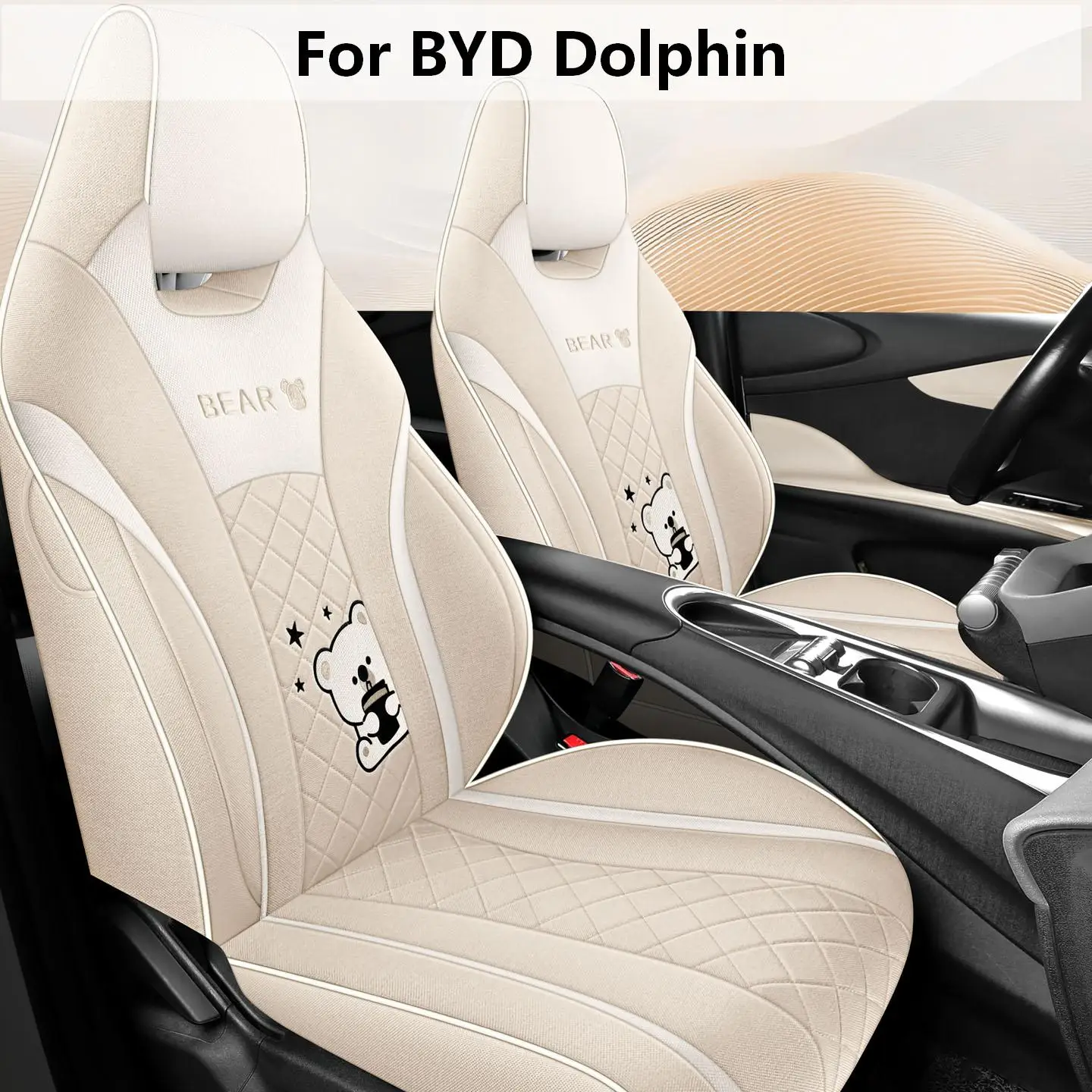 Wear‑Resistant 5‑Seat Fabric Car Seat Covers Full Surround Design, Custom Protector Cushions for BYD Dolphin