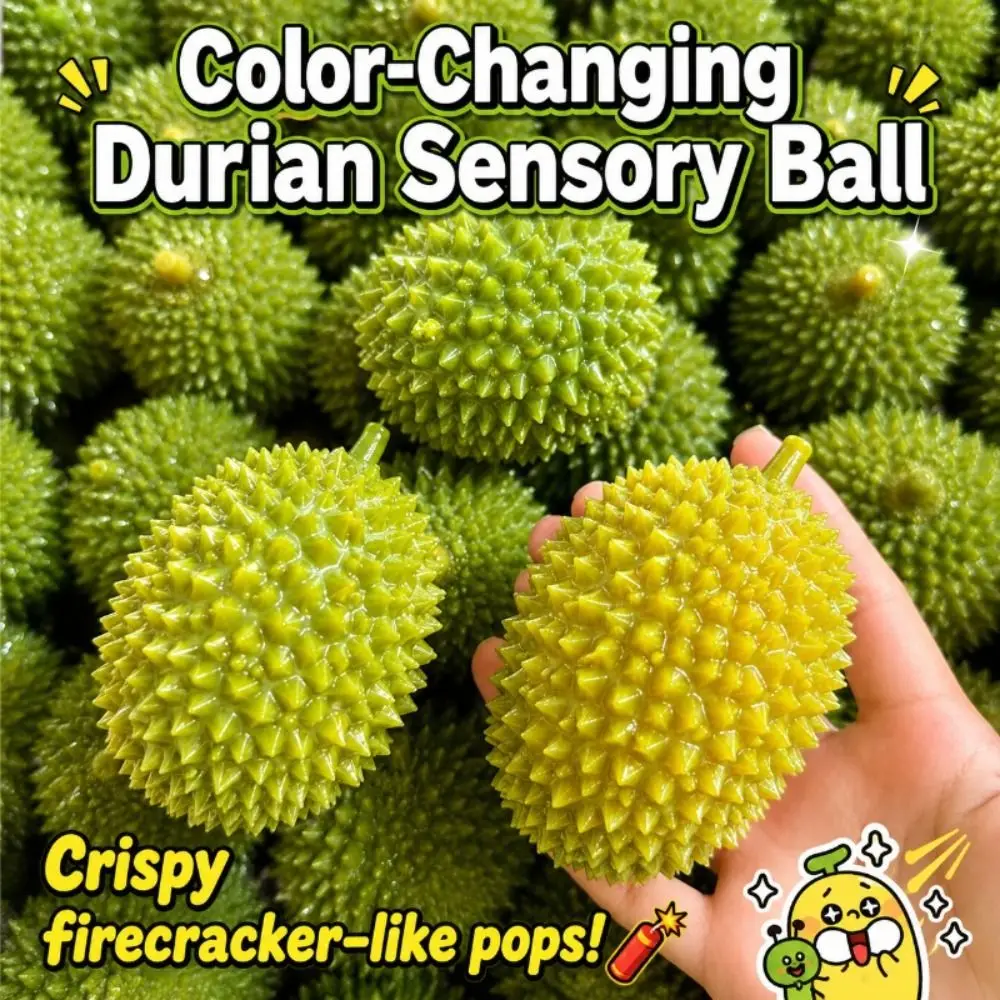 New Color Changing Durian Pinching Simulation Durian Stress Release Squeezable Slow Rebound Mochi Decompression Stress Relief