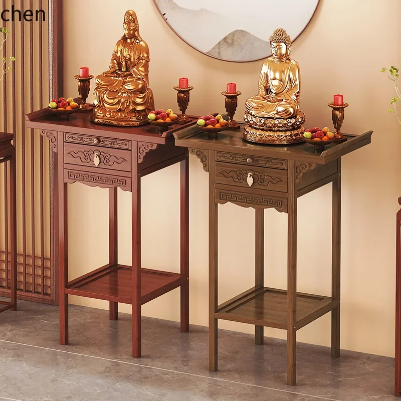 L1 standing cabinet guanyin   offering table incense case table   cabinet god of wealth guan gong for home entrance table