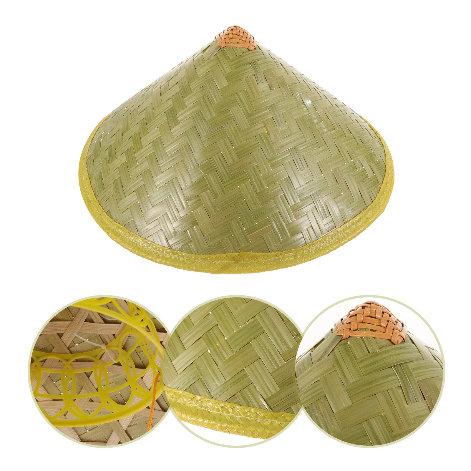 1 قطعة قبعة الخيزران الرجال النمط الصيني مخروطي المنسوجة قبعة الشمس للصيد في الهواء الطلق السفر التخييم الأشعة فوق البنفسجية حماية الظل