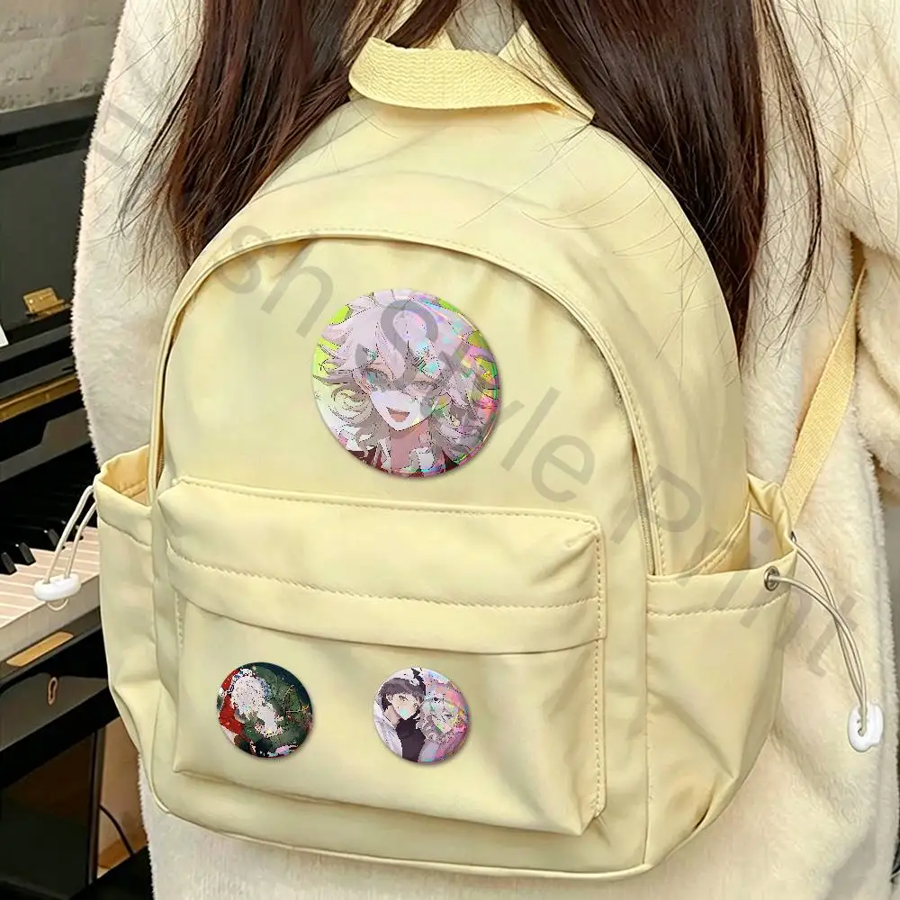 N-Nagito H-Hajime Komahina Pins 58mm Cute Cartoon Badge Handmade Brooches for Backpack Accessories