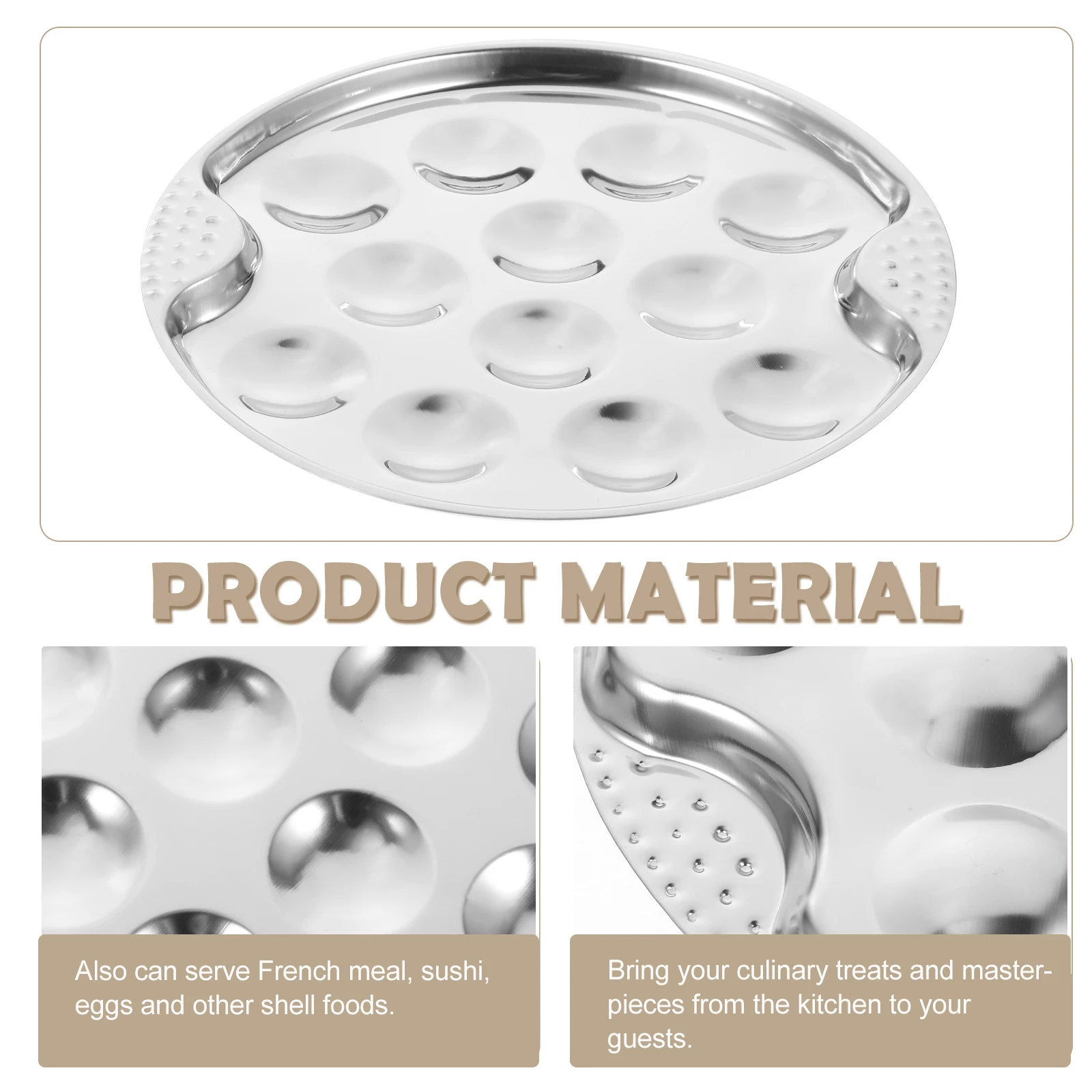

Stainless Steel Escargot Bakeware 12 Positions Snail Plate Server Dish Kitchen Utensil Stackable Baking Pan Heat Resistant