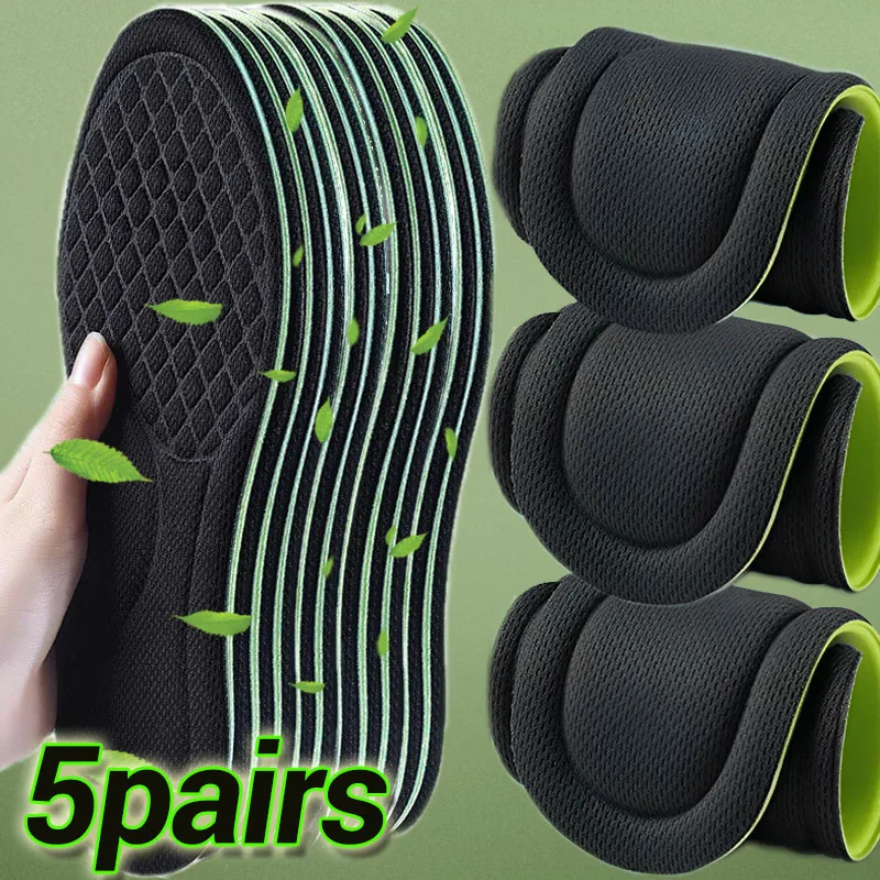 

Ортопедические стельки 5D унисекс из пены с эффектом памяти, дезодорирующие, для спортивной обуви, впитывающие пот, мягкие, антибактериальные, аксессуары для обуви