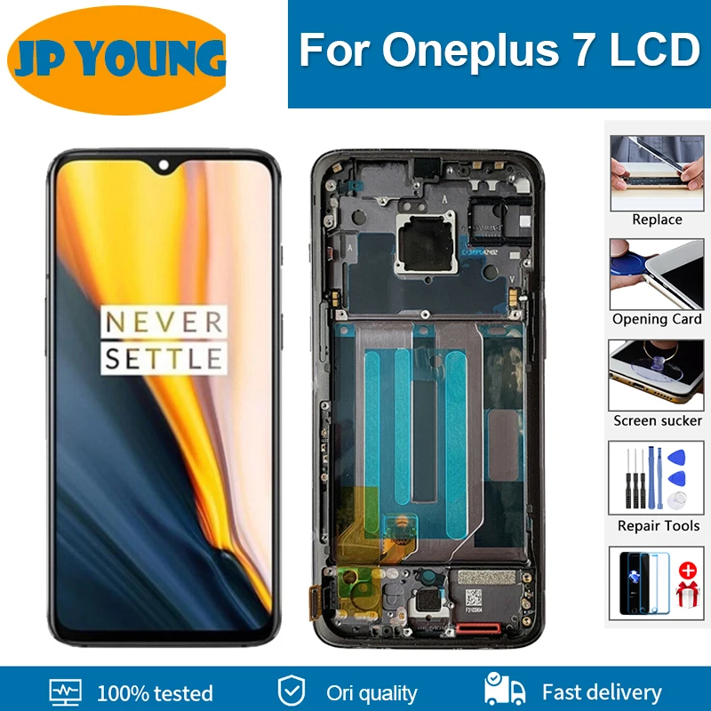 

6.41'' Lcd For Oneplus 7 LCD with frame screen Touch panel assembly one plus 7 LCD digitizer display For 1+7 LCD Free Tools