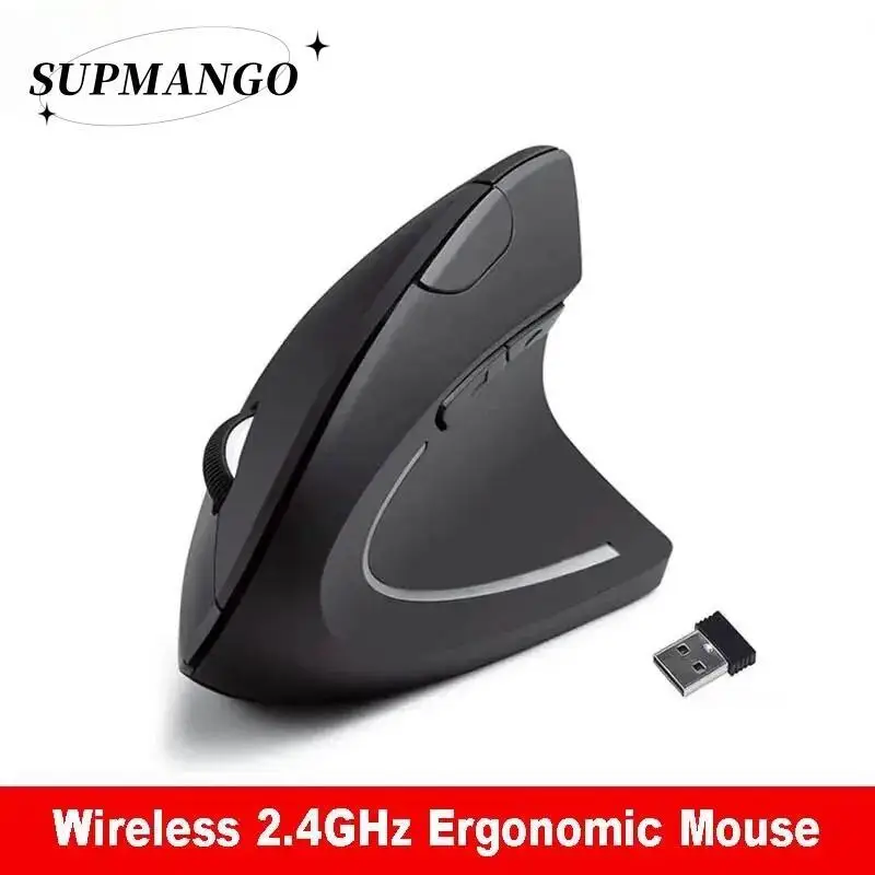 Vertical Mouse Ergonomic 2.4GHz Wireless Optical Mice 3 Adjustable DPI 800/1200/1600 6 Buttons for Laptop PC Computer Desktop