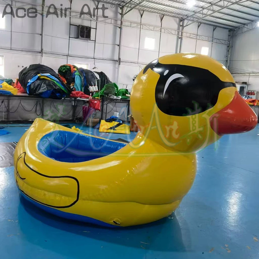 Sommer-Wasserspaß, aufblasbares Entenform-Schlauchwerkzeug, schwimmendes, langlebiges PVC, kleine gelbe Ente, Poolseen, Tageschlauch nach einem Boot
