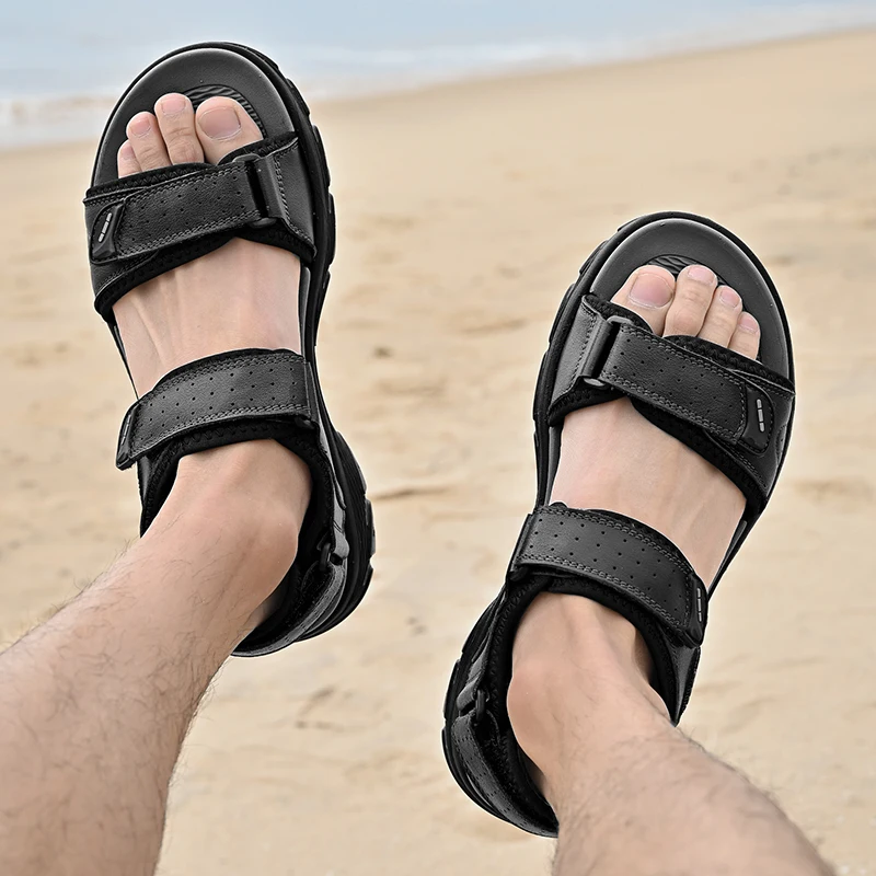 Men's sandals outdoor Black Sandal Fashion Summer Sandals 2023 new Products Shoes for Men Water Walking Soft Beach Sandals