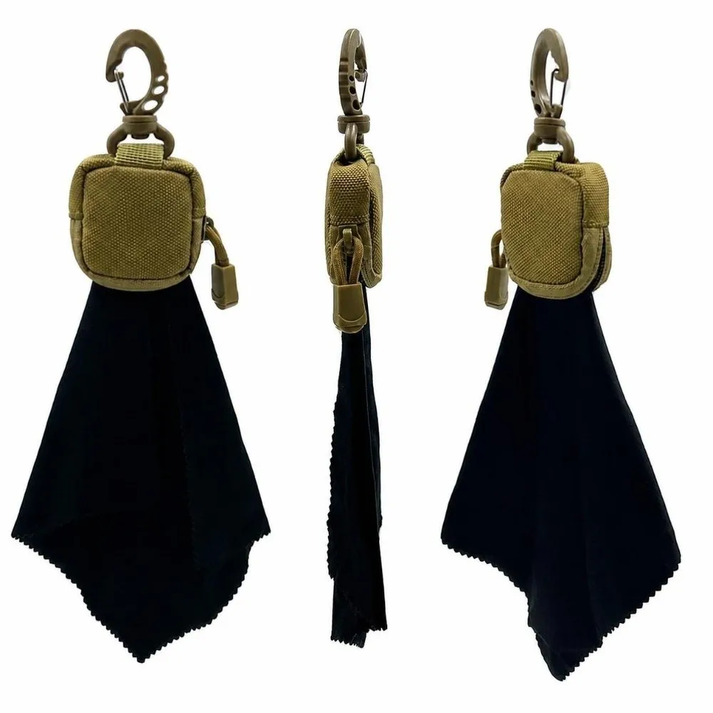 Mini Storage Eyeglass Cloth Bag Ultra-Fine Fibers One-Piece Folding Eyeglass Cleaning Cloth with Keyring Durable