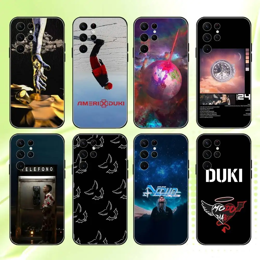 Funda de teléfono DUKI Rapper AMERI para Samsung S 25,24,23,22,30,21,10,9,Ultra,Plus,Lite,FE,4,5G, funda blanda negra