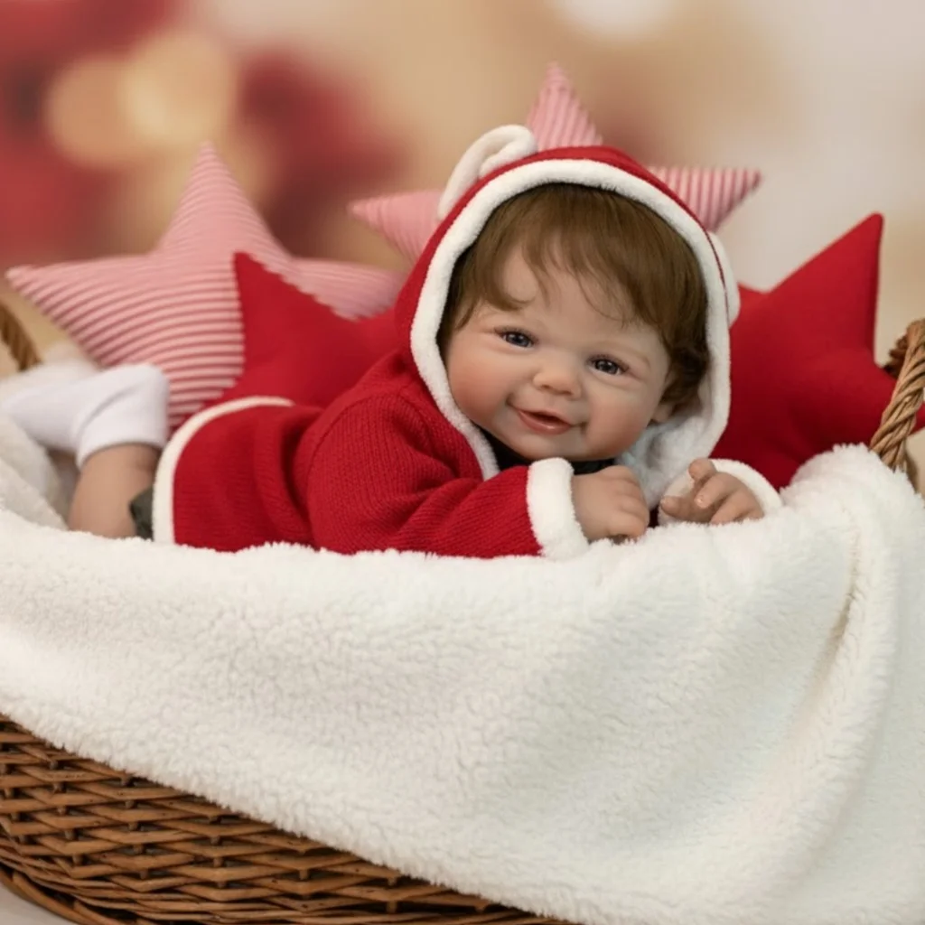 

18-дюймовая силиконовая виниловая окрашенная кукла Vivienne Girl всего тела с укорененными волосами, детская рождественская кукла реборн, подарок Muñecas