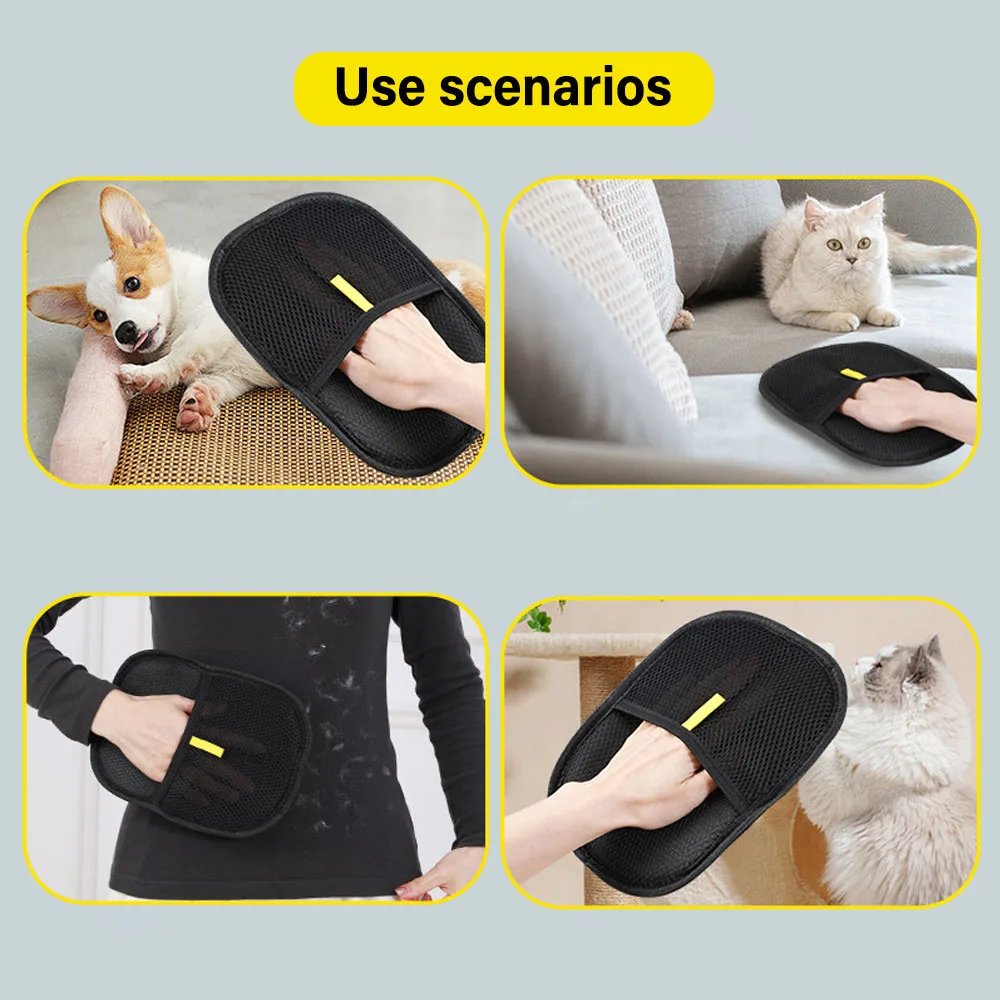 Pet Hair Removal Tool Reusable Static Removal Gloves, Double-Sided Grooming Gloves for Pets, Removes Pet Fur Hair for Carpets image 4