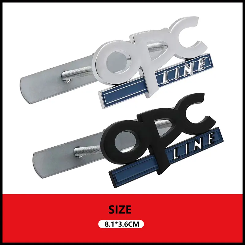 For Opel Mokka Corsa Meriva Zafira Astra J H G Vectra Antara OPC Line Emblem Metal Car Sticker Front Grille Badge