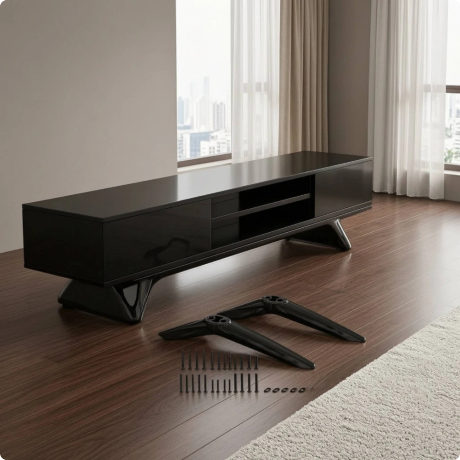 TV Stand Legs Easy Install TV Stand Legs with Screws Stable Protective for Renters, Living Room, Rental Homes