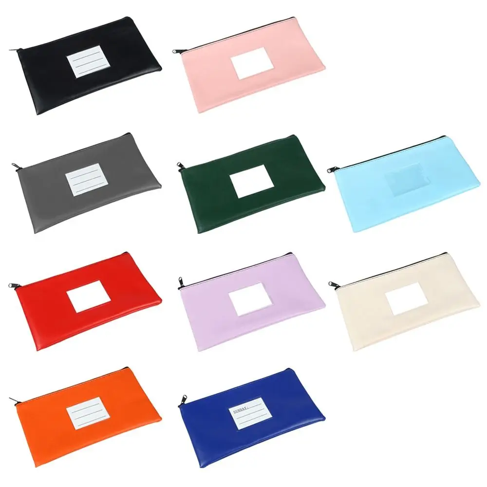 

1PC Bank Bag Money Pouch Security Bank Deposit Bag with Zipper for Cash Money Check Wallet Cosmetics Invoice Bills