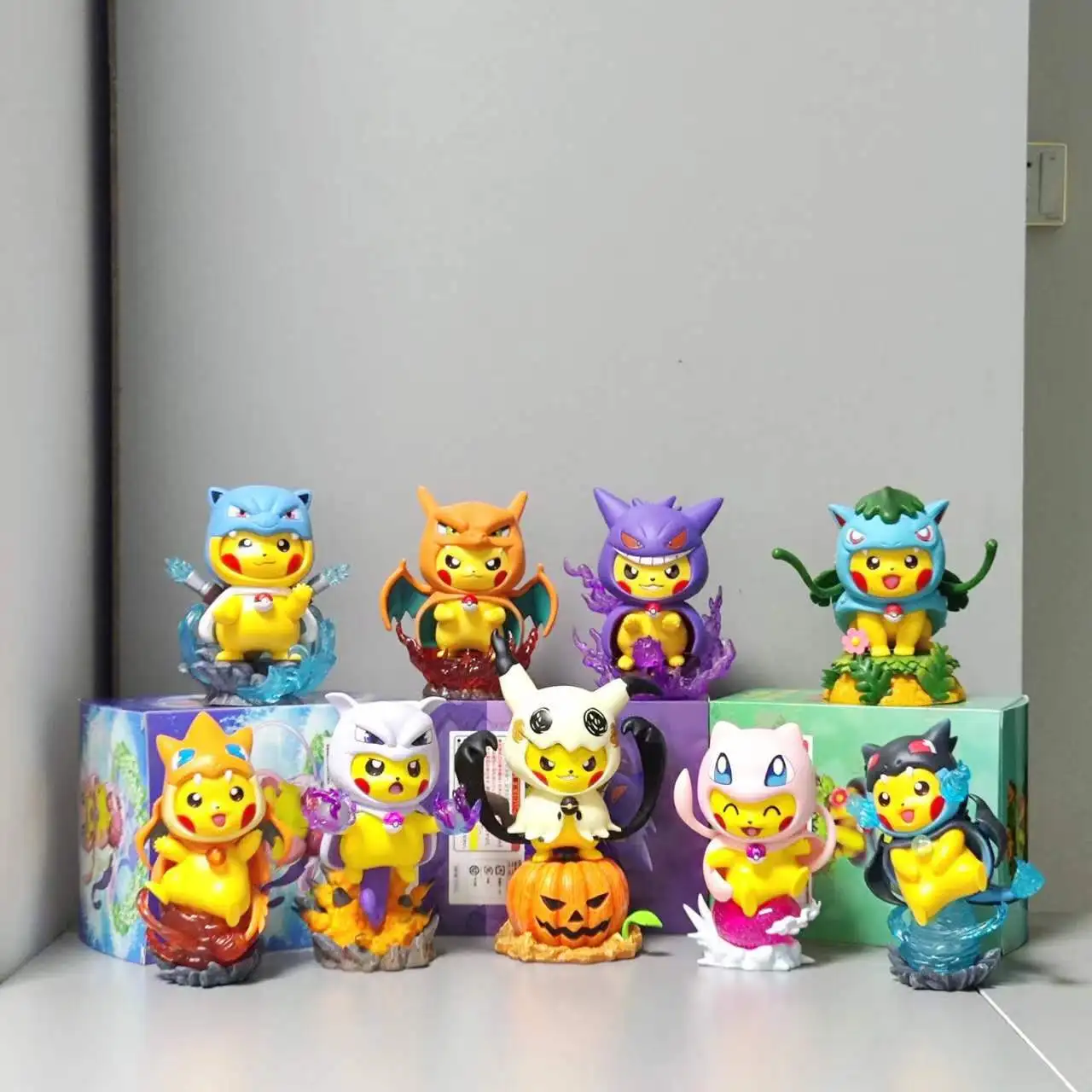 

Anime Pokemon 12CM Pikachu Cosplay Action Figure Mini Q Cute Cartoon PVC Model Toys Children Gifts Toy