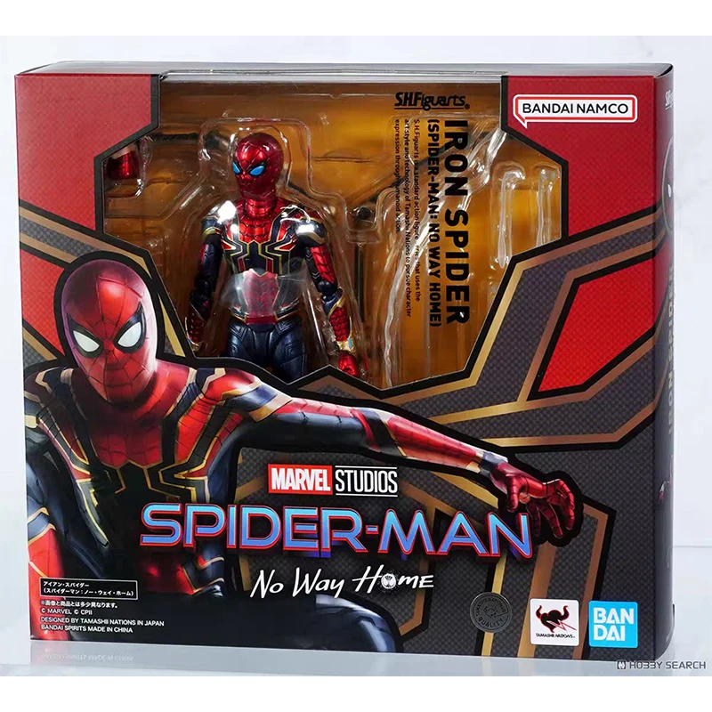 

Bandai Authentic Spider-Man：No Way Home S.h.f. Iron Spider-Man Peter Parker Action Figure Model Gift Toy Collection