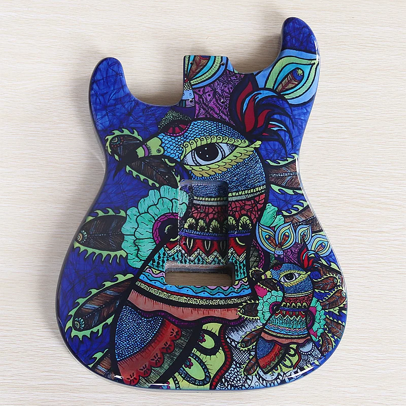 Pattern Customized Guitar Body Poplar Wood Bird Pattern Electric Guitar Parts