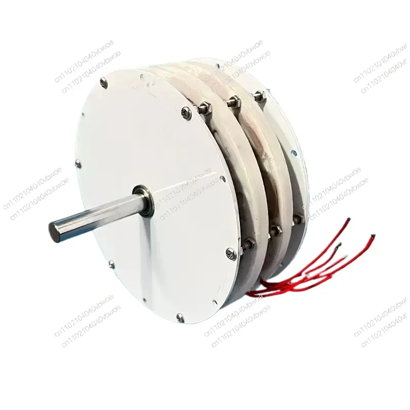 Double-layer stacked 300W * 2 permanent disk coreless generator with high efficiency, low speed, low resistance, and brushless