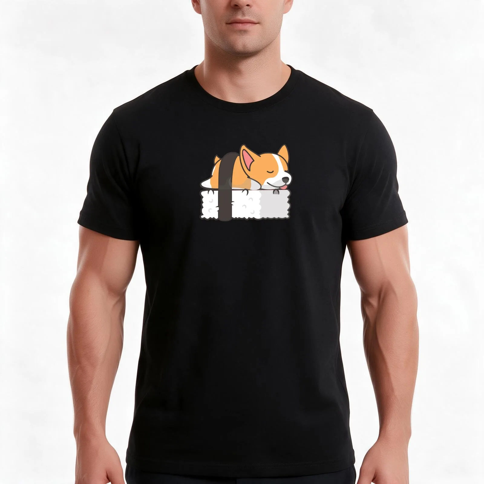 Corgi Sushi Men T Shirt man t shirt cotton