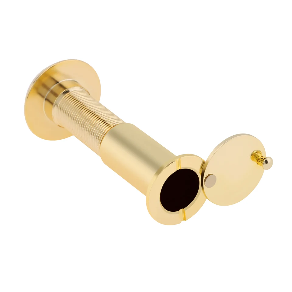 2-Pack Door Viewer Peephole – 14mm Barrel Diameter, 220° Wide Angle, Fits 35-55mm Thick Doors, With Privacy Cover – Gold Zinc Alloy