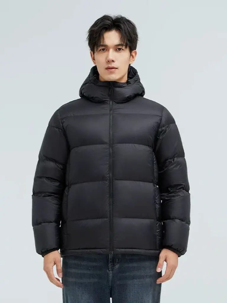 

Men's Hooded down Jaet High Fill Power 25 Autumn Winter New Sle Windproof Comfortable Casual Bread Sle Warm Outerwear