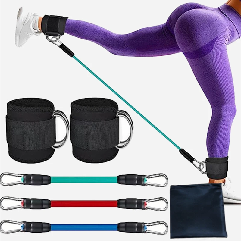 

Booty Resistance Band With Ankle Straps Fitness Pull Rope Leg Strength Ankle Cuff For Cable Machines Gym Home Workout Equipment