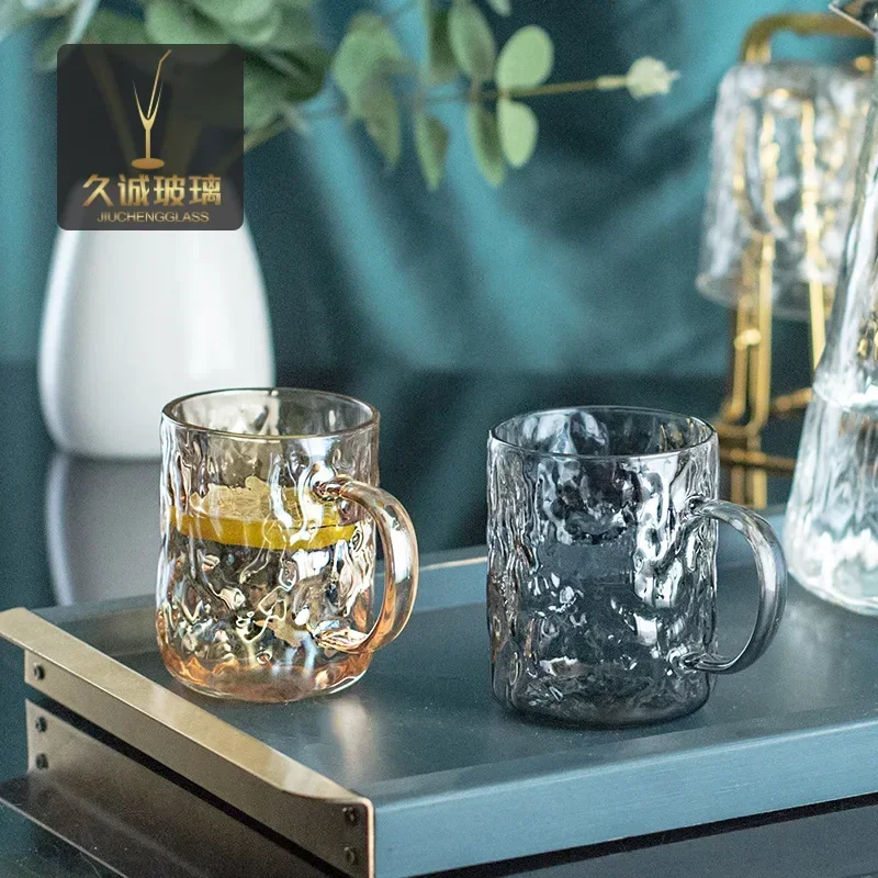 Light Luxury Glacier Pattern Glass, Borosilicate Water Cup, Hotel Gargle Cup, Tooth Cup, Drinking Ware Set