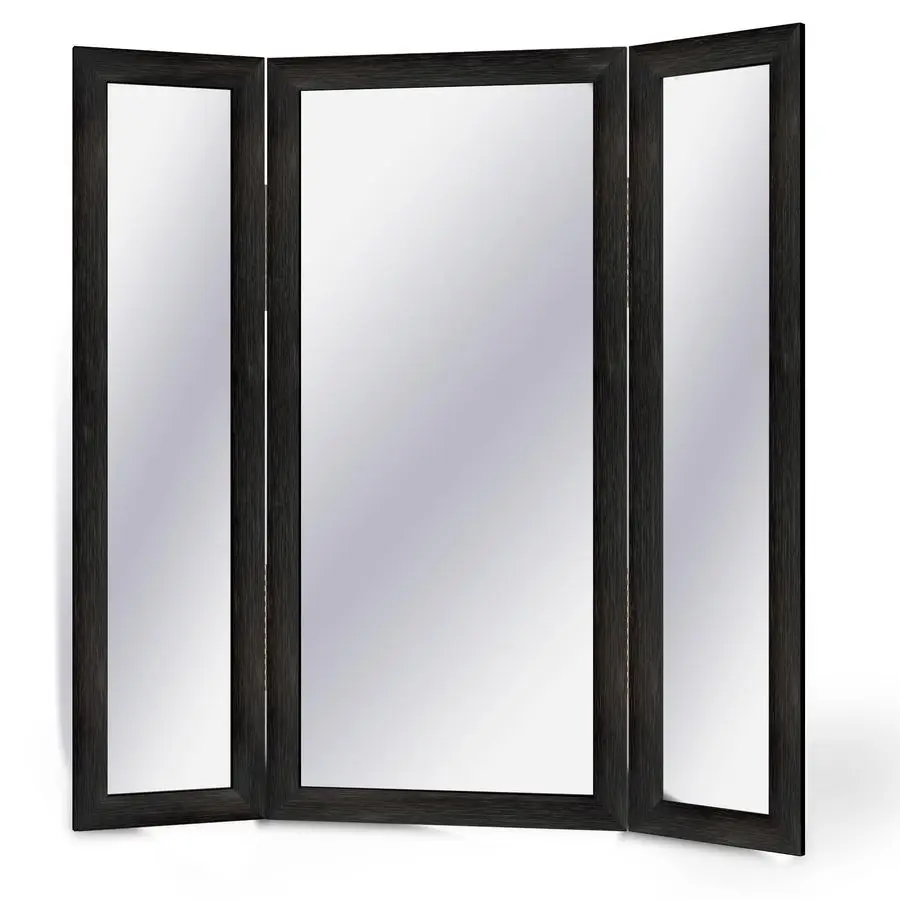 

Трехстороннее напольное зеркало в полный рост, складное, с деревянной рамой, для спальни